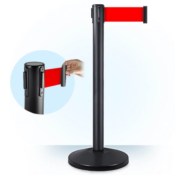 3inch red retractable belt barrier